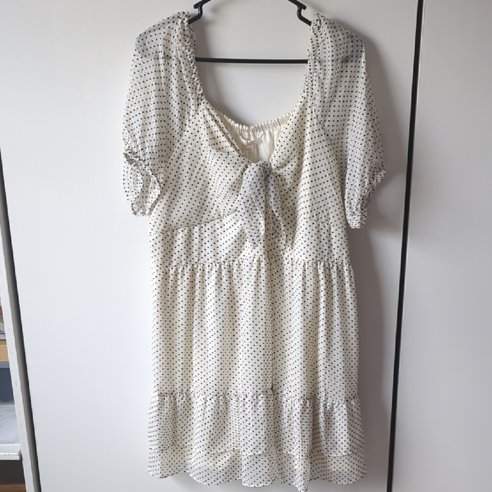 NWT Lauren Conrad White Polka Dot Dress